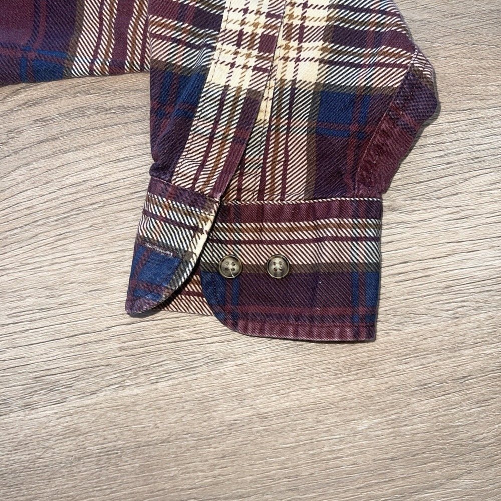 Alexander Martin Burgundy Plaid Long Sleeve Casual Shirt 100% Cotton Size MT/ML - Picture 6 of 7